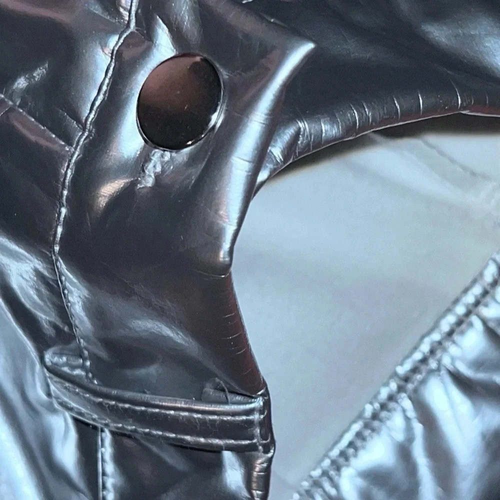 Vintage Festival Silver Metallic High Mid Waisted Drag Lamè Jeans Pants Sz 28 - Picture 7 of 8